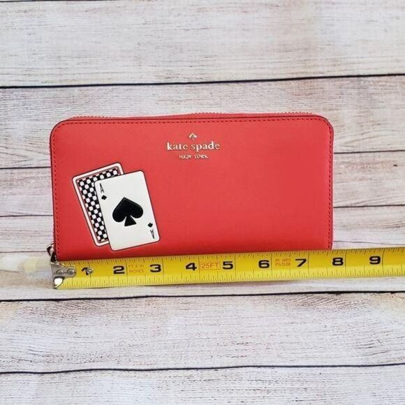Kate Spade Lucky Draw Large Continental Zip Around Leather Wallet Casino Theme - Picture 11 of 15